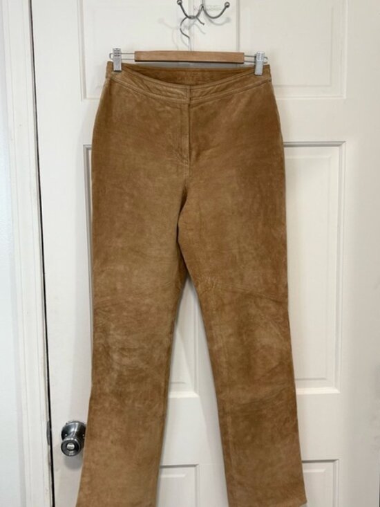 Yvonne Marie Women’s Suede Leather Pants Tan Genuine Leather Western Cowgirl - Picture 1 of 14